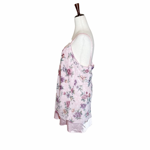 Vintage 90s Y2K Floral Chiffon Layered Slip Dress - Picture 7 of 7
